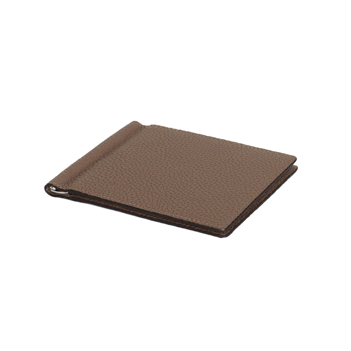 Bi-fold Wallet with Money Clip Shrink Leather (Etoupe)