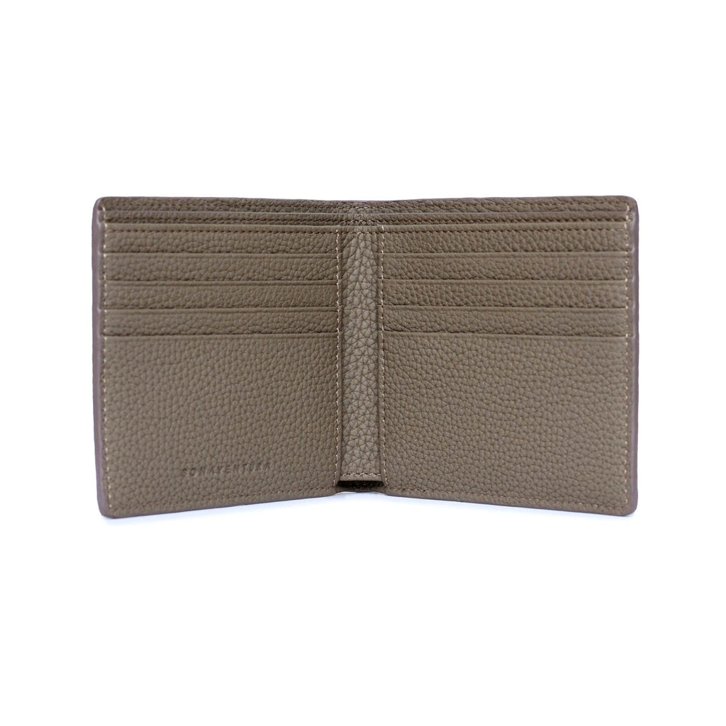 Bi-fold Wallet with Card Pocket Shrink Leather (Etoupe)
