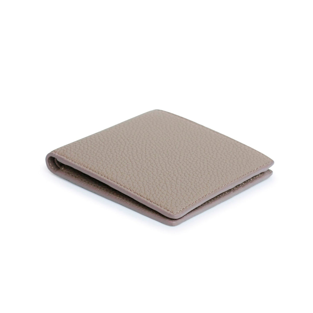 Bi-fold Wallet with Card Pocket Shrink Leather (Etoupe)