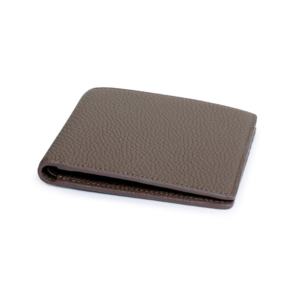 Bi-fold Wallet with Card Pocket Shrink Leather (Etoupe)