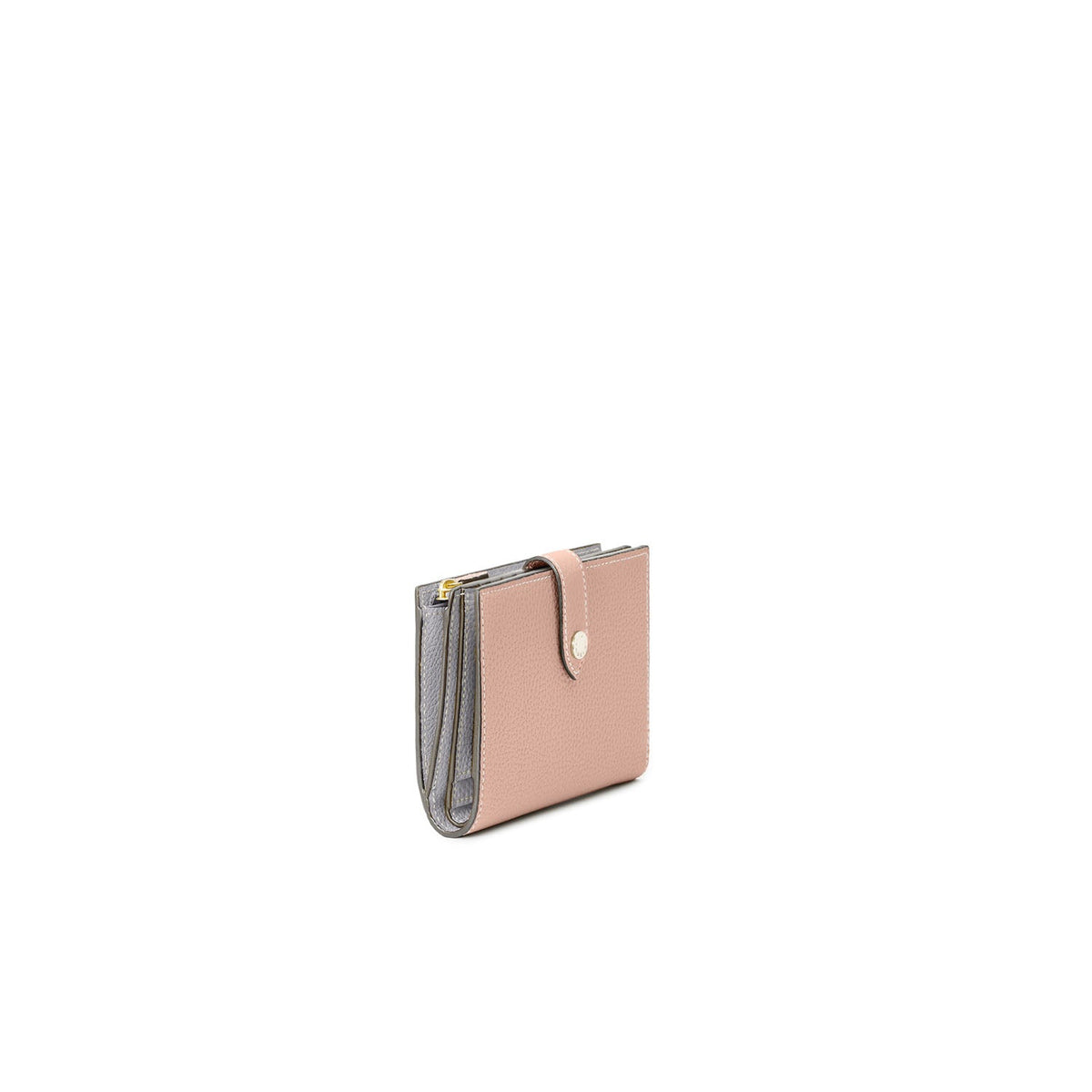 Belted Multi Medium Wallet Shrink Leather (Almond Pink × True Gray (Etoupe edge paint))