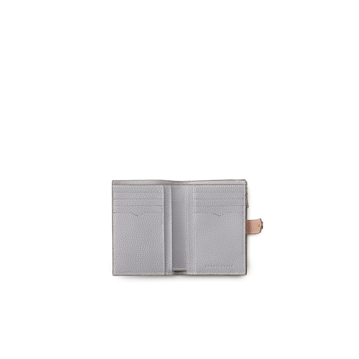 Belted Multi Medium Wallet Shrink Leather (Almond Pink × True Gray (Etoupe edge paint))