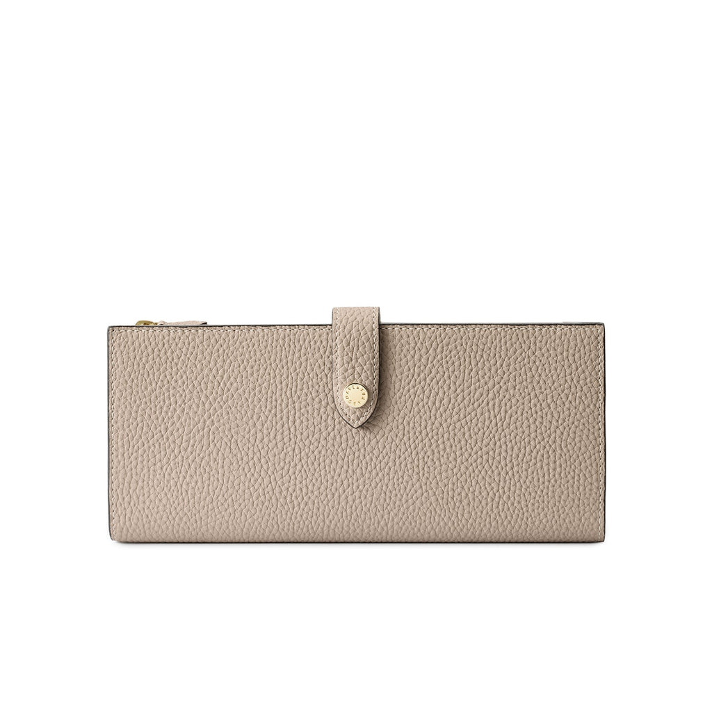 Belted Multi Long Wallet Shrink Leather (Greige × Yellow)
