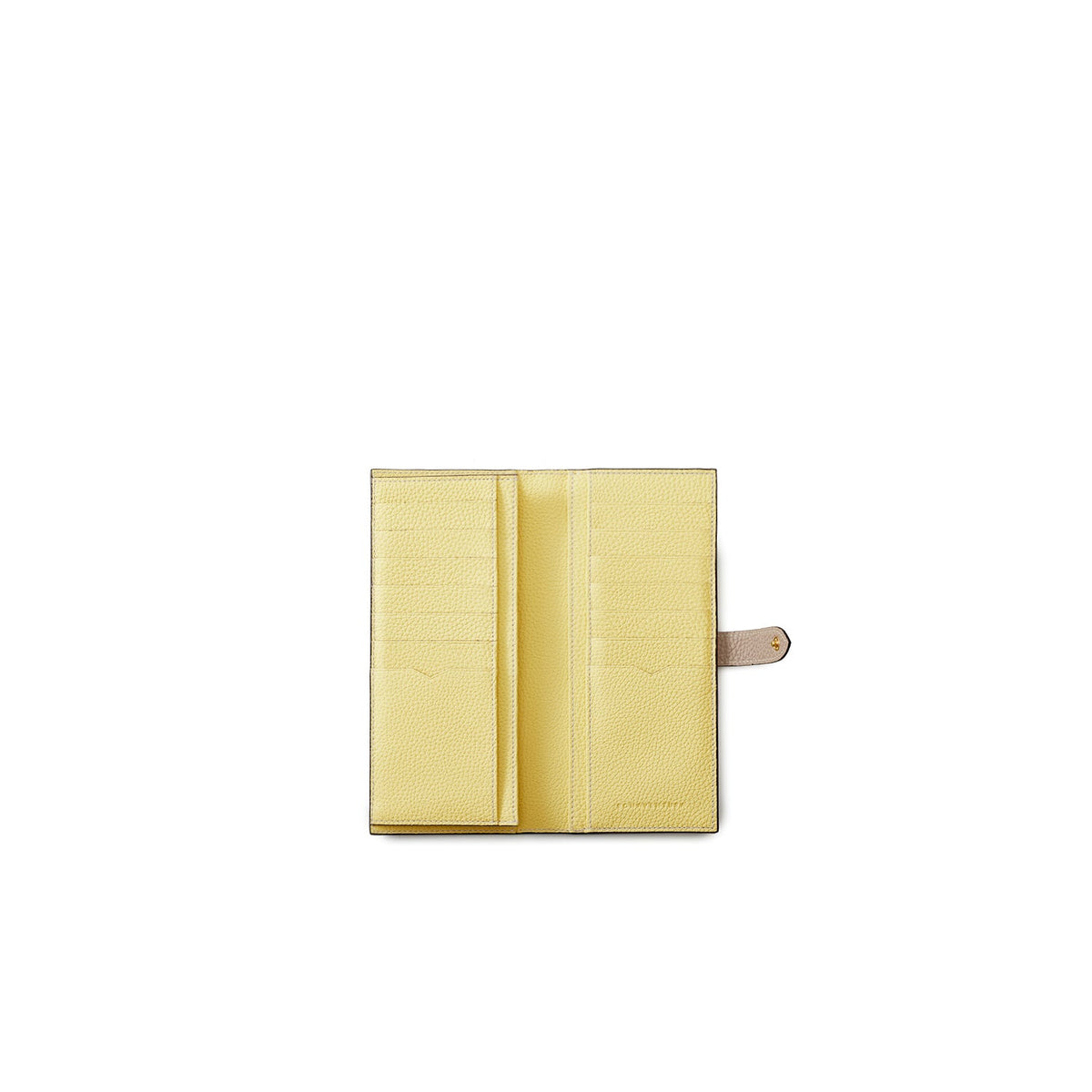 Belted Multi Long Wallet Shrink Leather (Greige × Yellow)