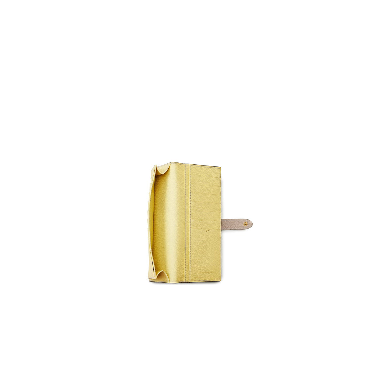 Belted Multi Long Wallet Shrink Leather (Greige × Yellow)