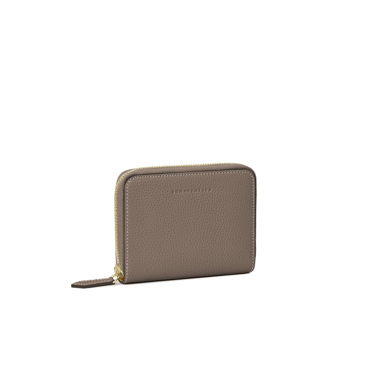 Medium Functional Zip Wallet Shrink Leather (Etoupe × Yellow)