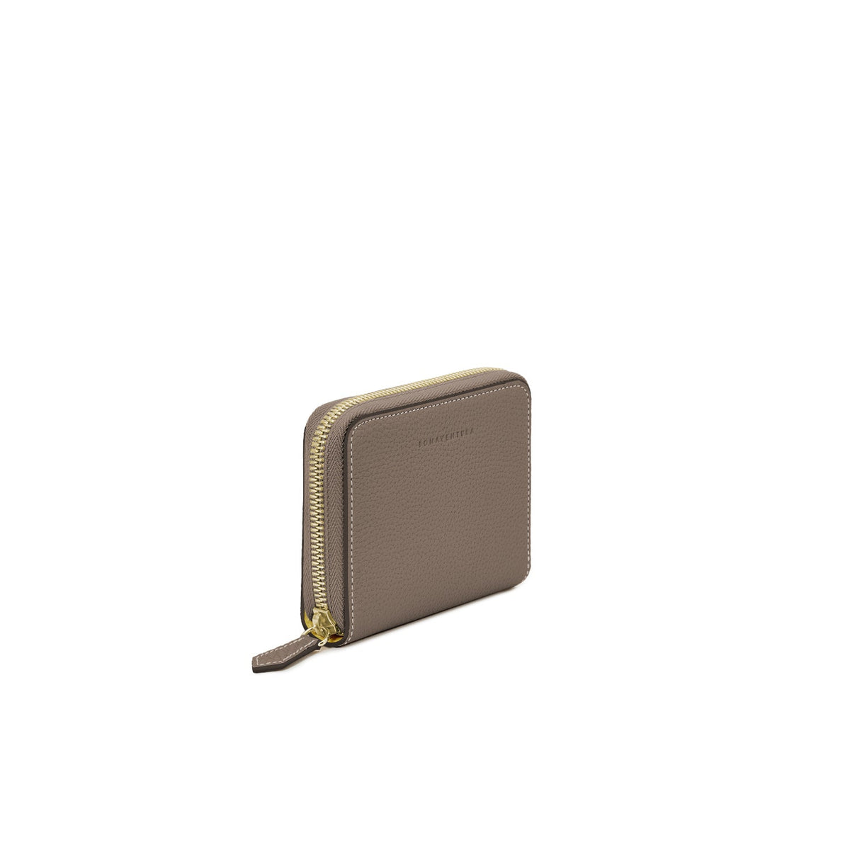 Medium Functional Zip Wallet Shrink Leather (Etoupe × Yellow)