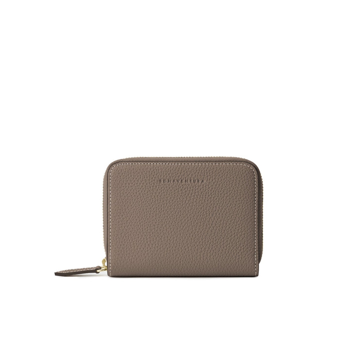 Medium Functional Zip Wallet Shrink Leather (Etoupe × Yellow)