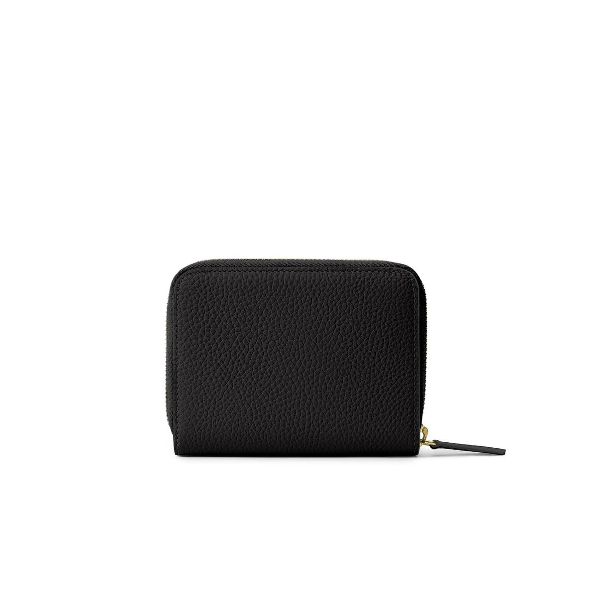 Medium Functional Zip Wallet Shrink Leather (Black × Etoupe)