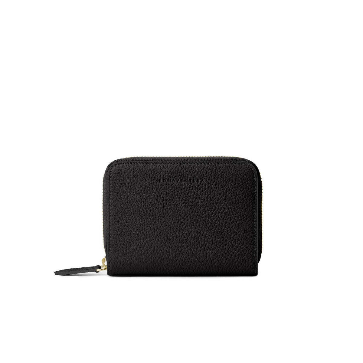 Medium Functional Zip Wallet Shrink Leather (Black × Etoupe)