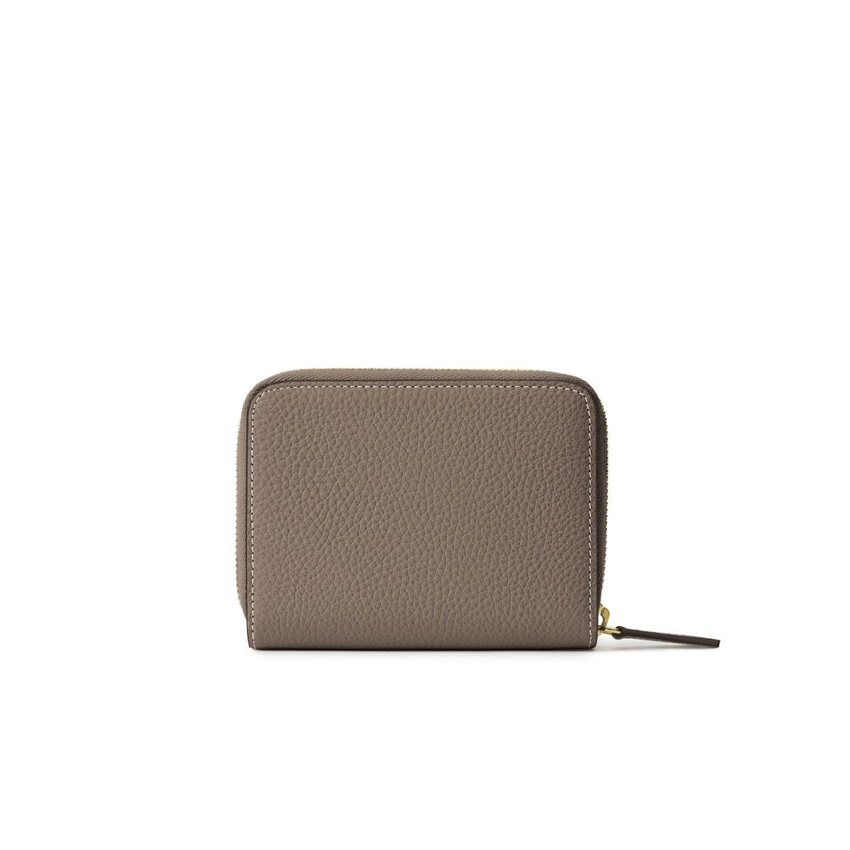 Medium Functional Zip Wallet Shrink Leather (Etoupe × Yellow)
