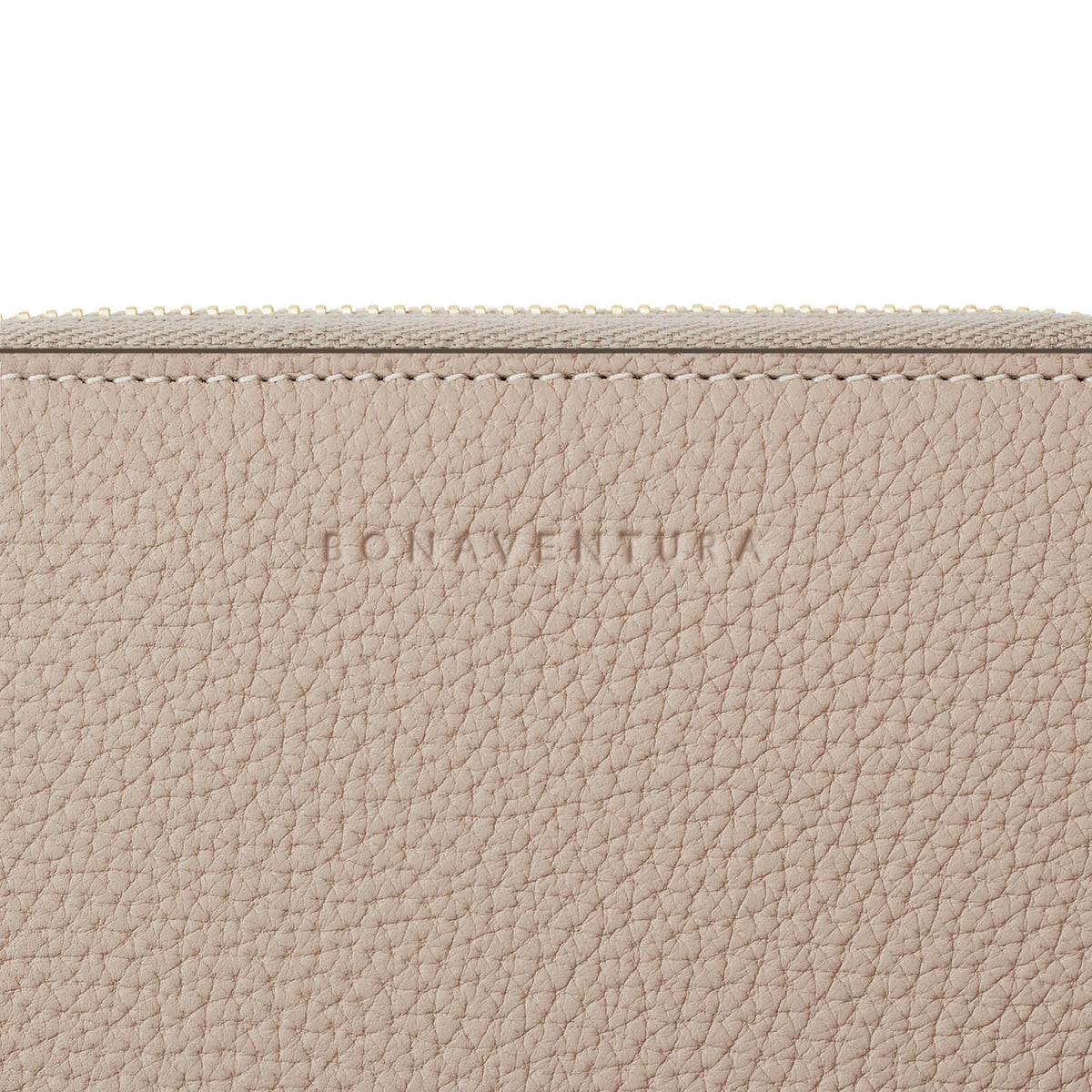 Medium Functional Zip Wallet Shrink Leather (Greige × Baby Pink)