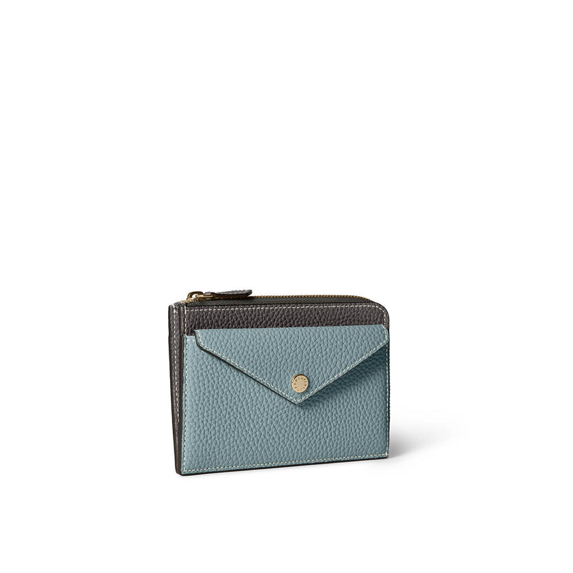 Envelope Mini-zip Wallet In Shrink Leather