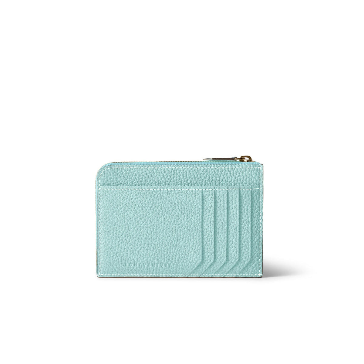 Envelope Zip Wallet Shrink Leather (Mare Blue × Greige (Etoupe edge paint))