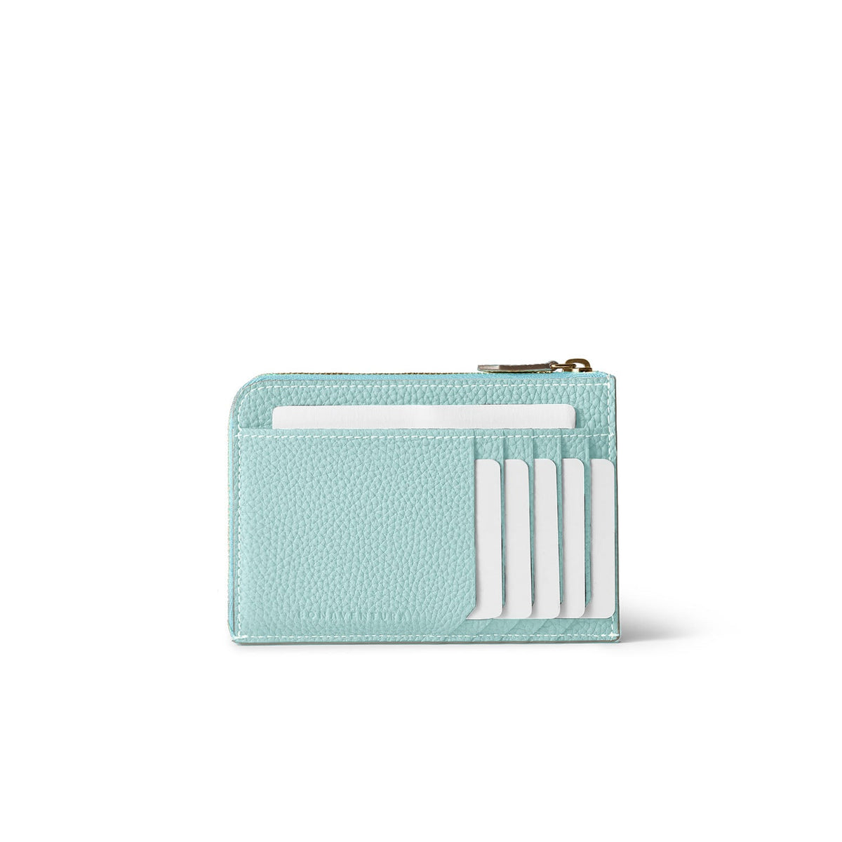 Envelope Zip Wallet Shrink Leather (Mare Blue × Greige (Etoupe edge paint))