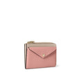 Envelope Mini Zip Wallet with Heart Puller Shrunk Leather