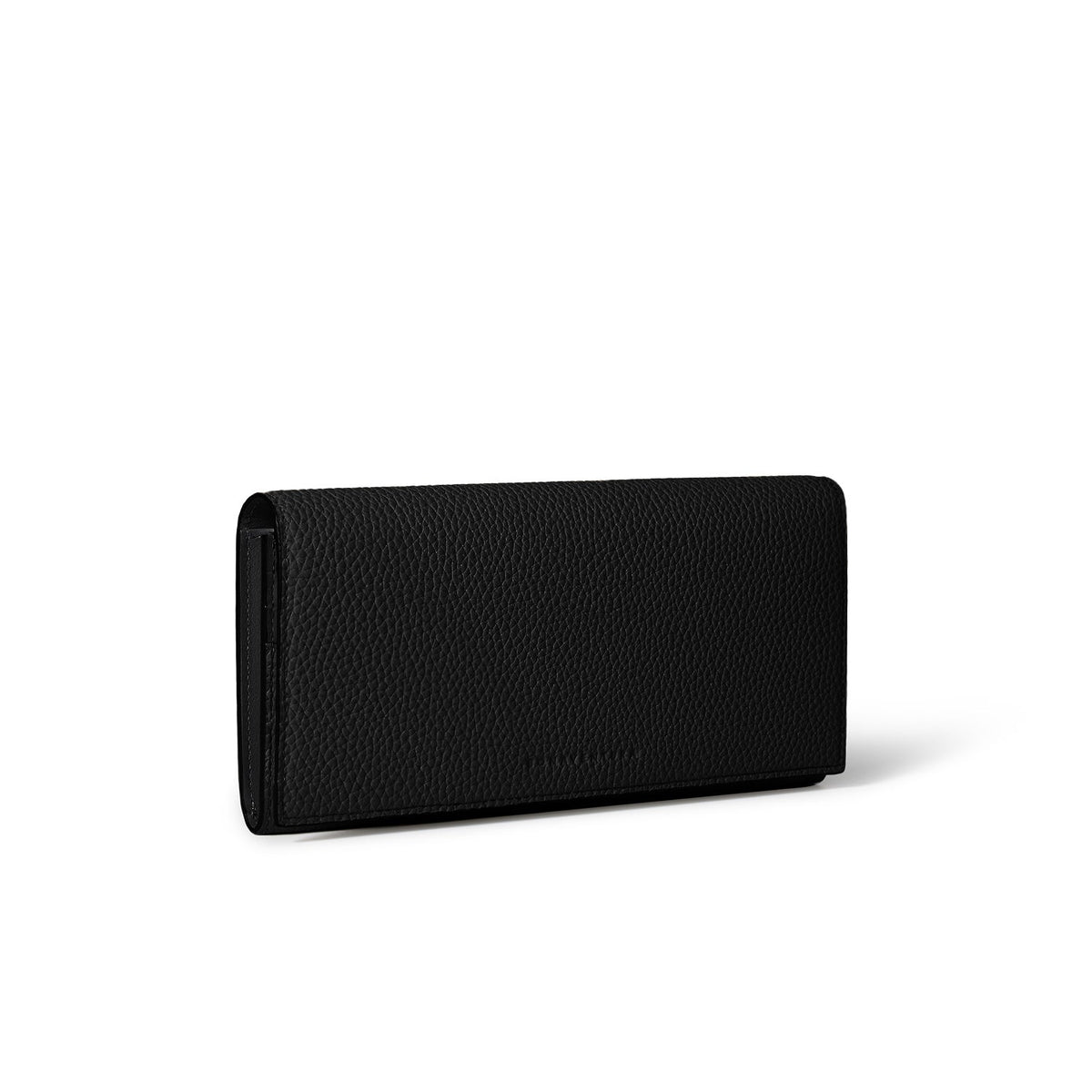 Long Bi-fold Wallet Shrink Leather (Black)