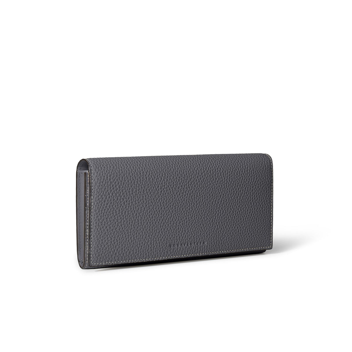 Long Bi-fold Wallet Shrink Leather (Charcoal Gray)