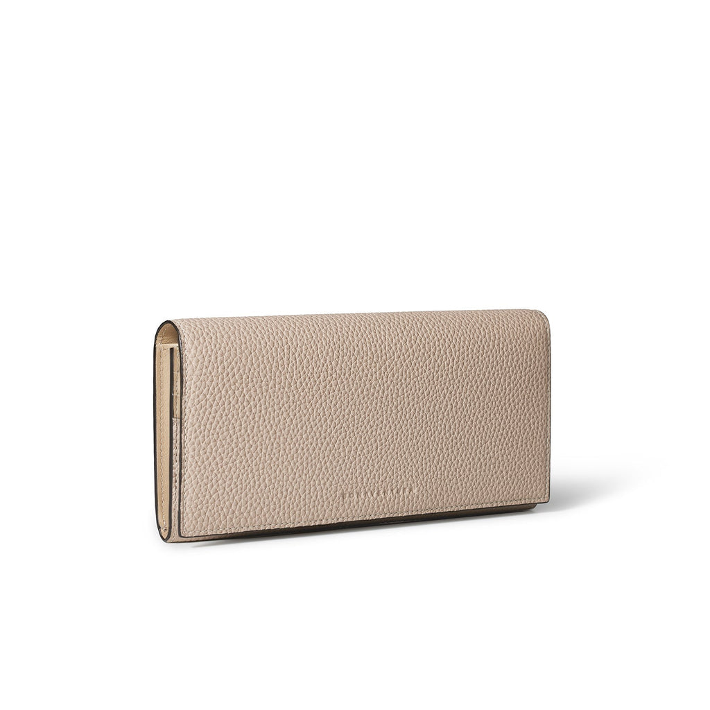 Long Bi-fold Wallet Shrink Leather (Greige)