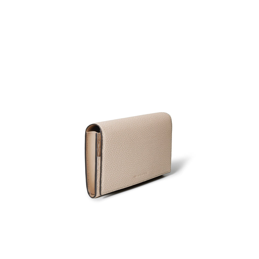Long Bi-fold Wallet Shrink Leather (Greige)
