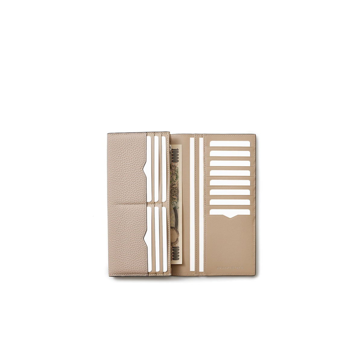 Long Bi-fold Wallet Shrink Leather (Greige)