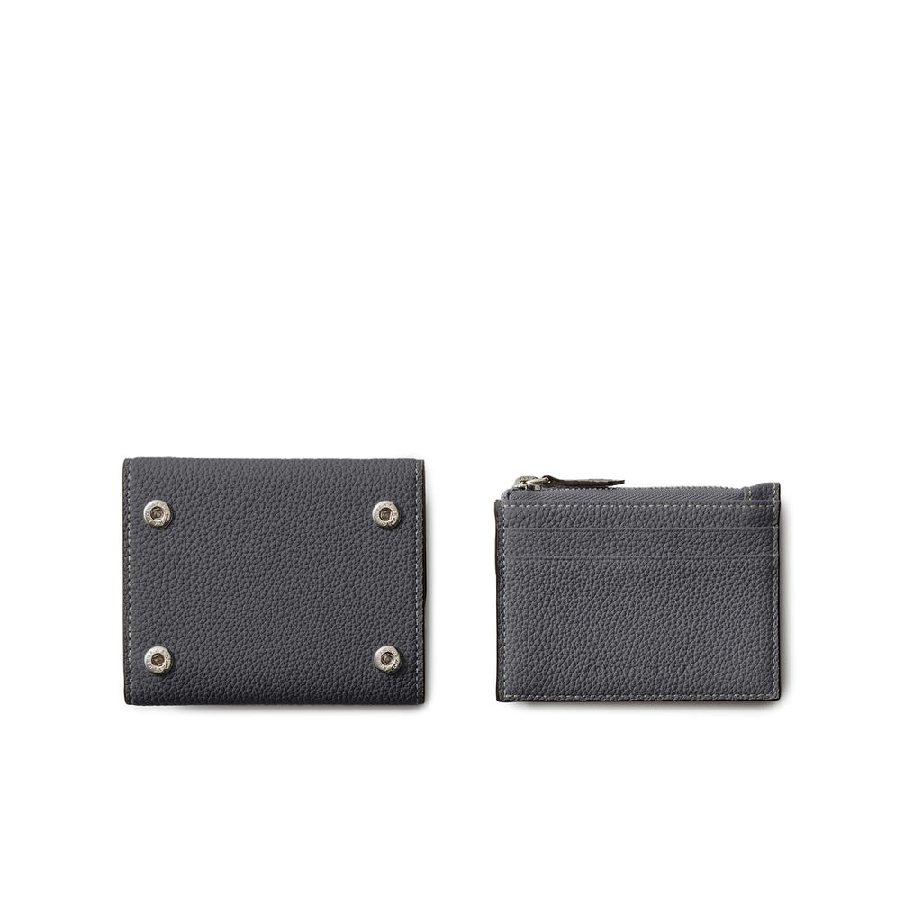 Beatrice Tri-fold Wallet Shrink Leather (Charcoal Gray)