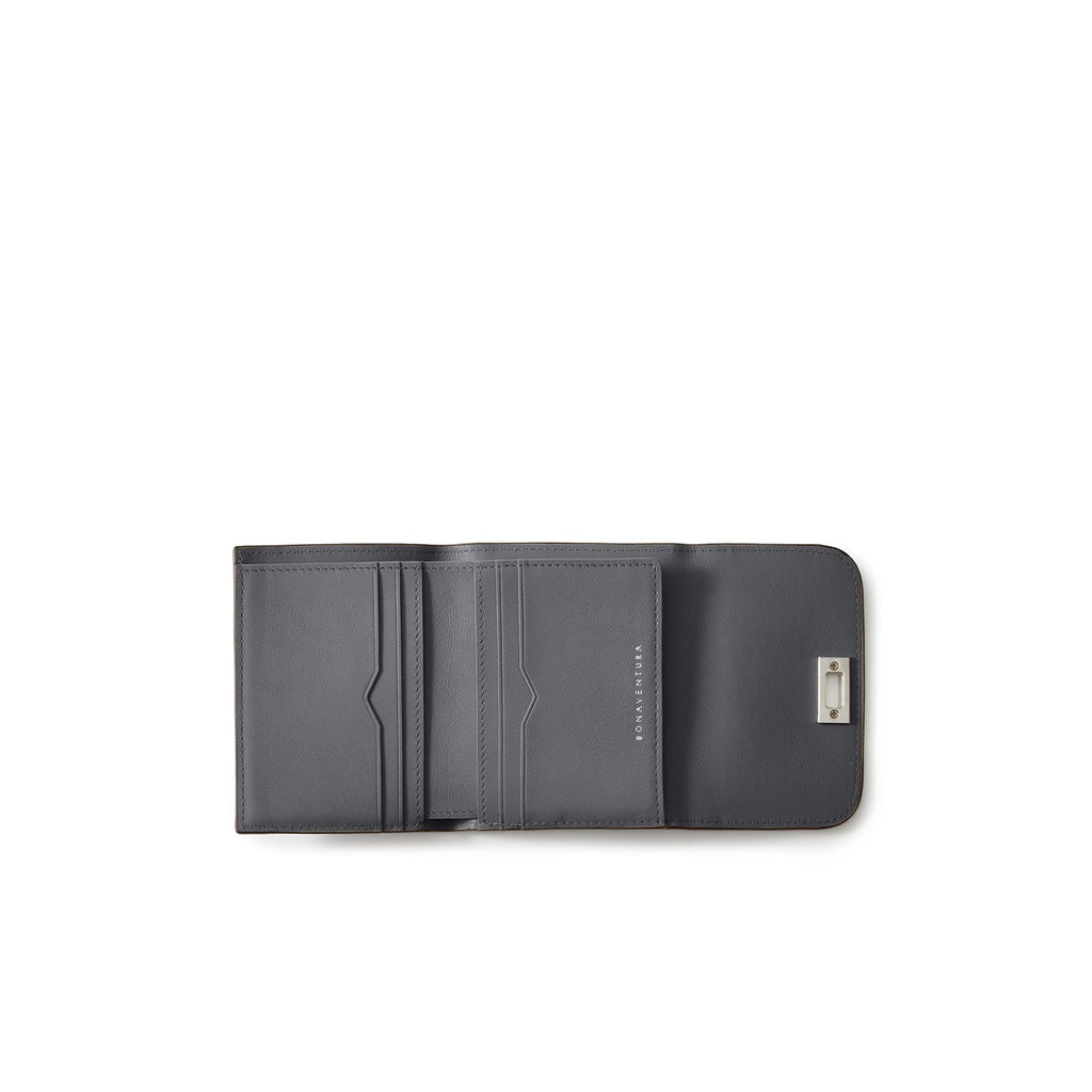 Beatrice Tri-fold Wallet Shrink Leather (Charcoal Gray)