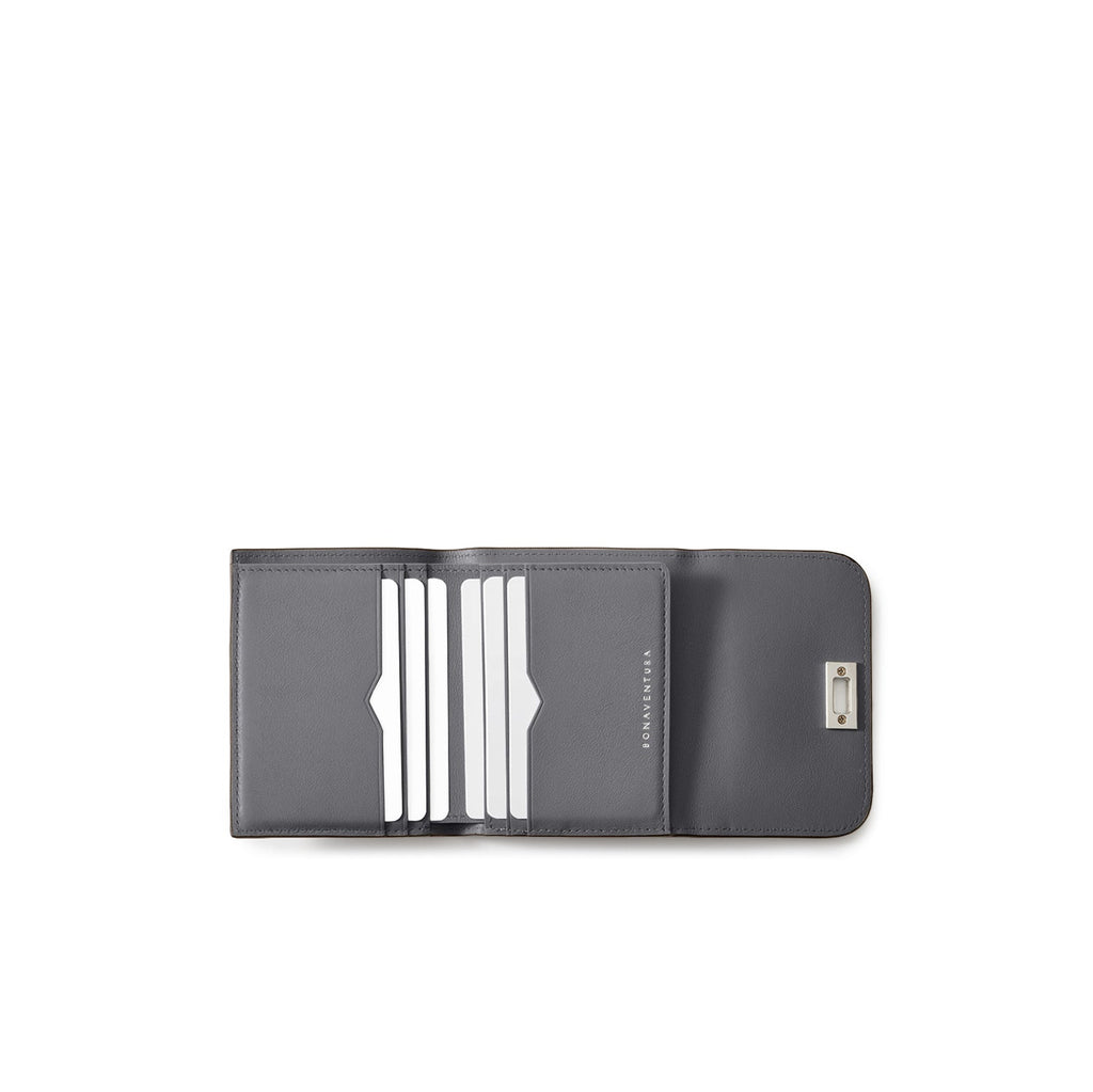 Beatrice Tri-fold Wallet Shrink Leather (Charcoal Gray)