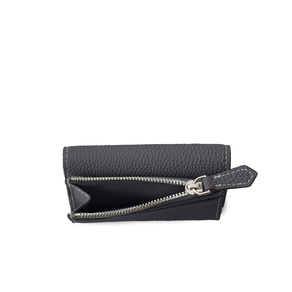 Beatrice Tri-fold Wallet Shrink Leather (Charcoal Gray)