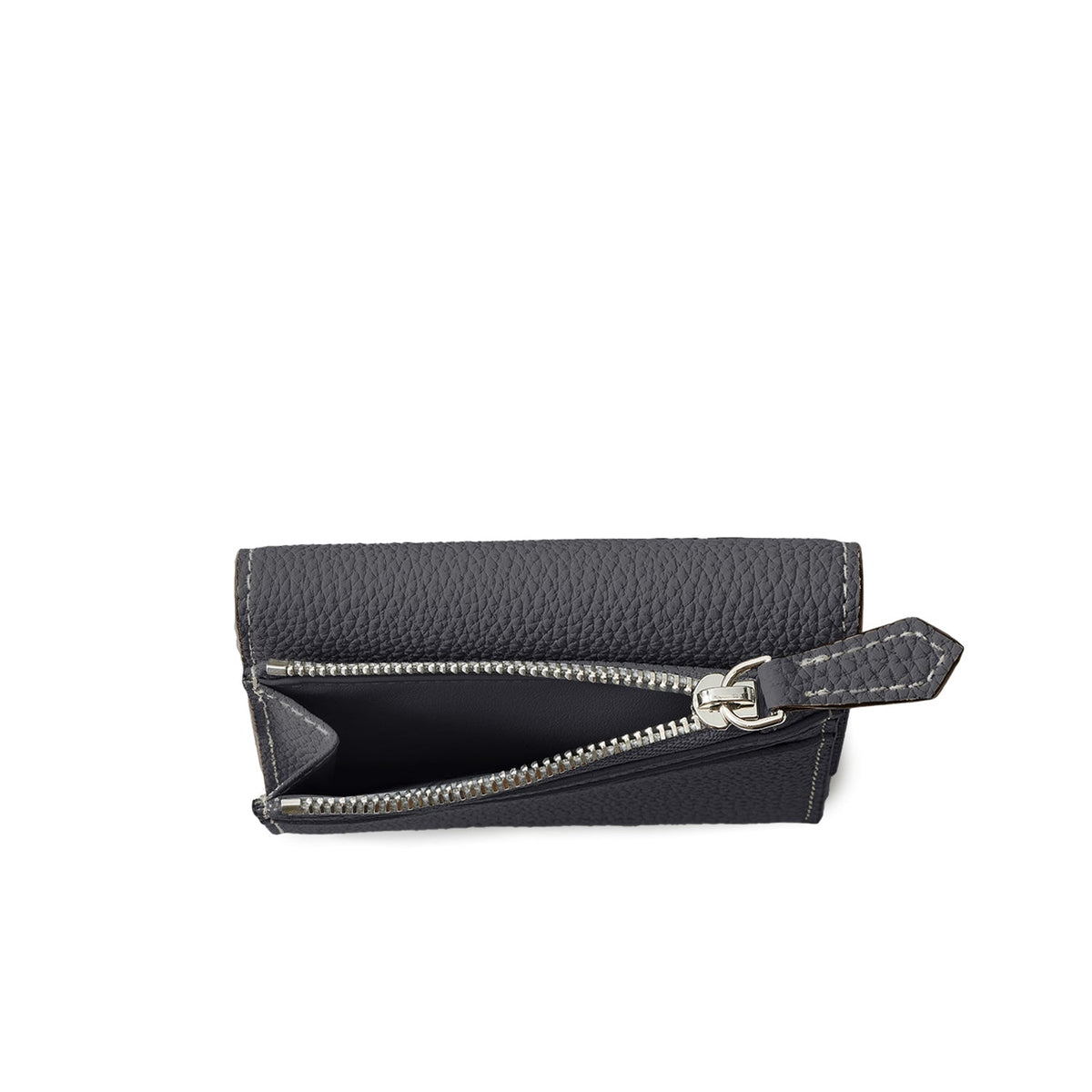 Beatrice Tri-fold Wallet Shrink Leather (Charcoal Gray)
