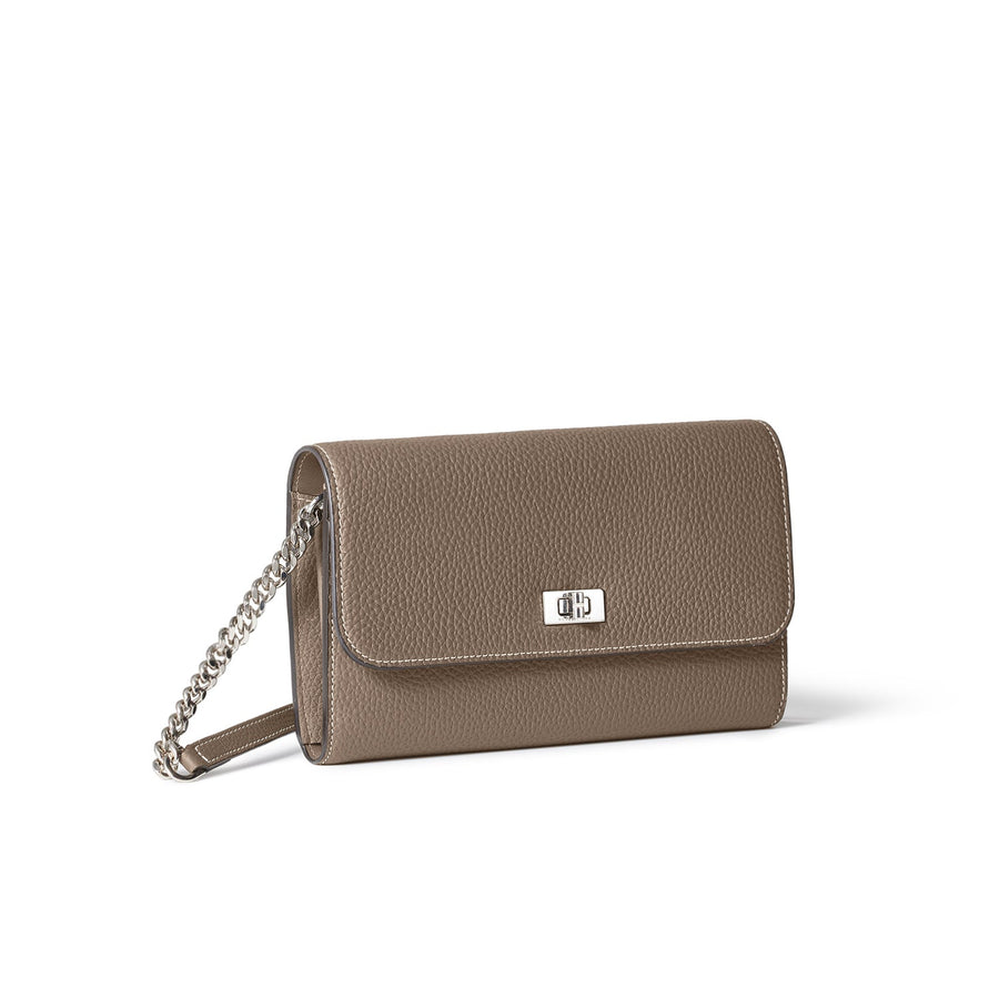 Beatrice Long Wallet Shrink Leather (Etoupe)