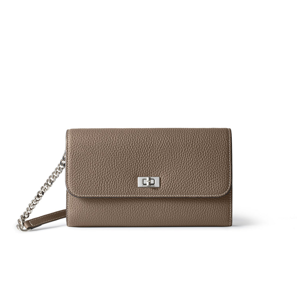 Beatrice Long Wallet Shrink Leather (Etoupe)