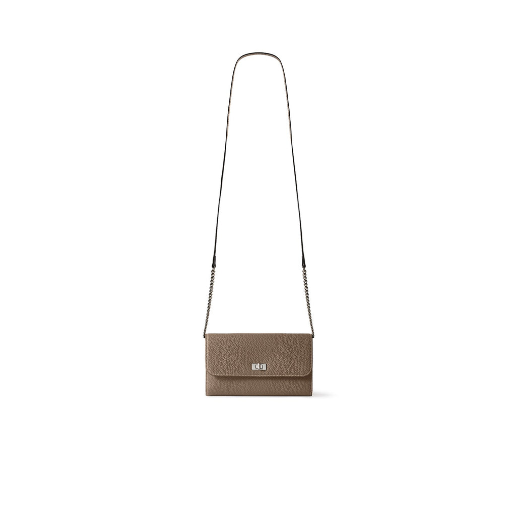 Beatrice Long Wallet Shrink Leather (Etoupe)
