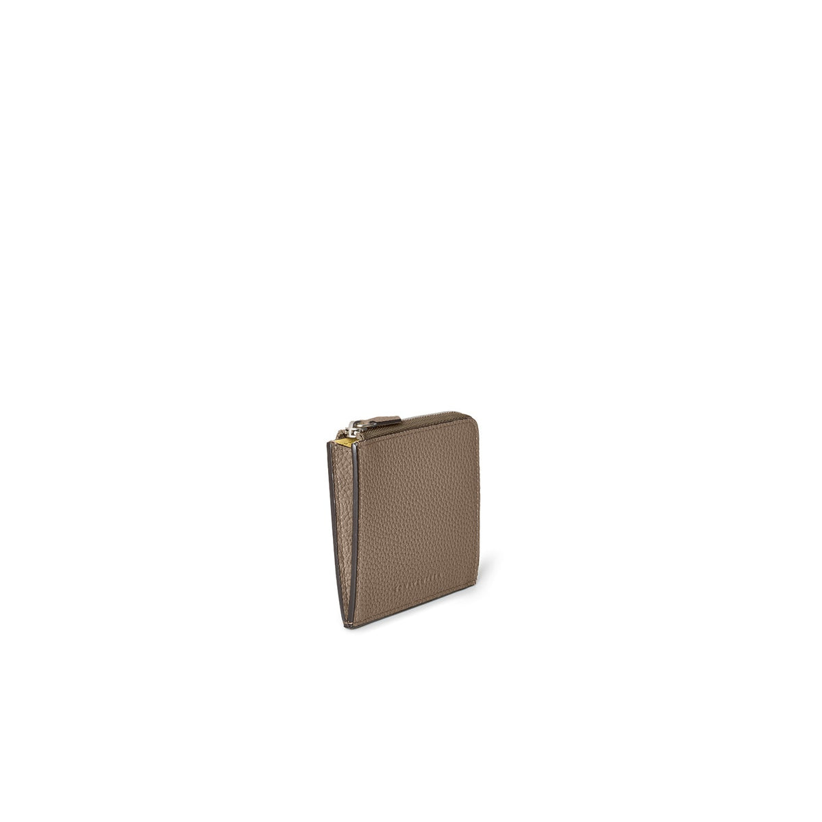 L-Zip Wallet Shrink Leather (Etoupe × Yellow)