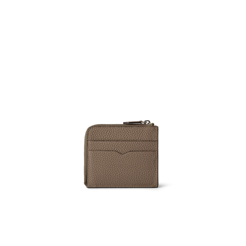 L-Zip Wallet Shrink Leather (Etoupe × Yellow)
