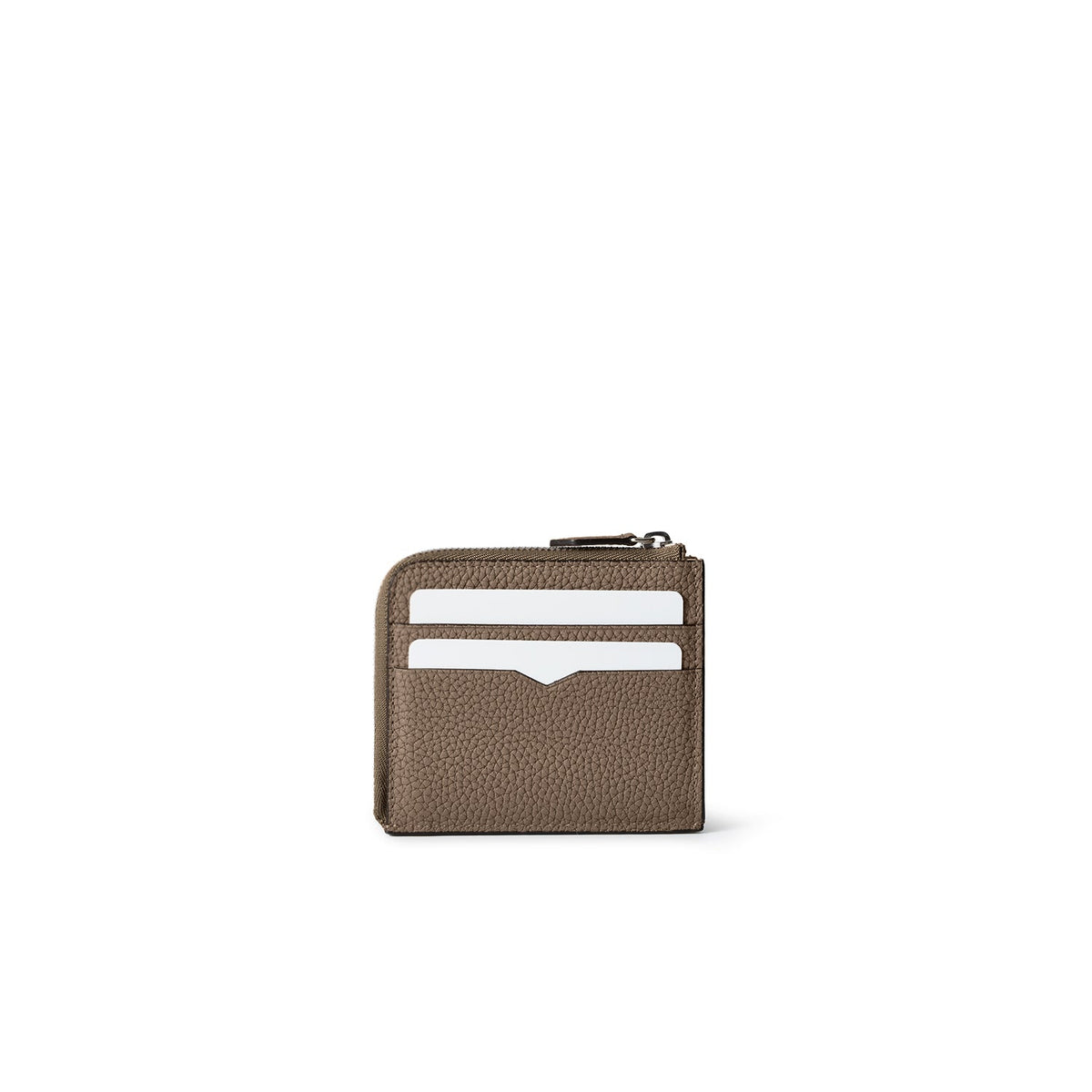 L-Zip Wallet Shrink Leather (Etoupe × Yellow)