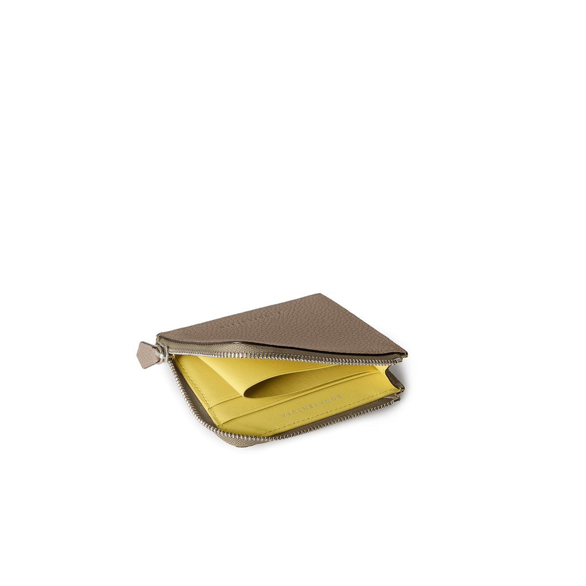 L-Zip Wallet Shrink Leather (Etoupe × Yellow)