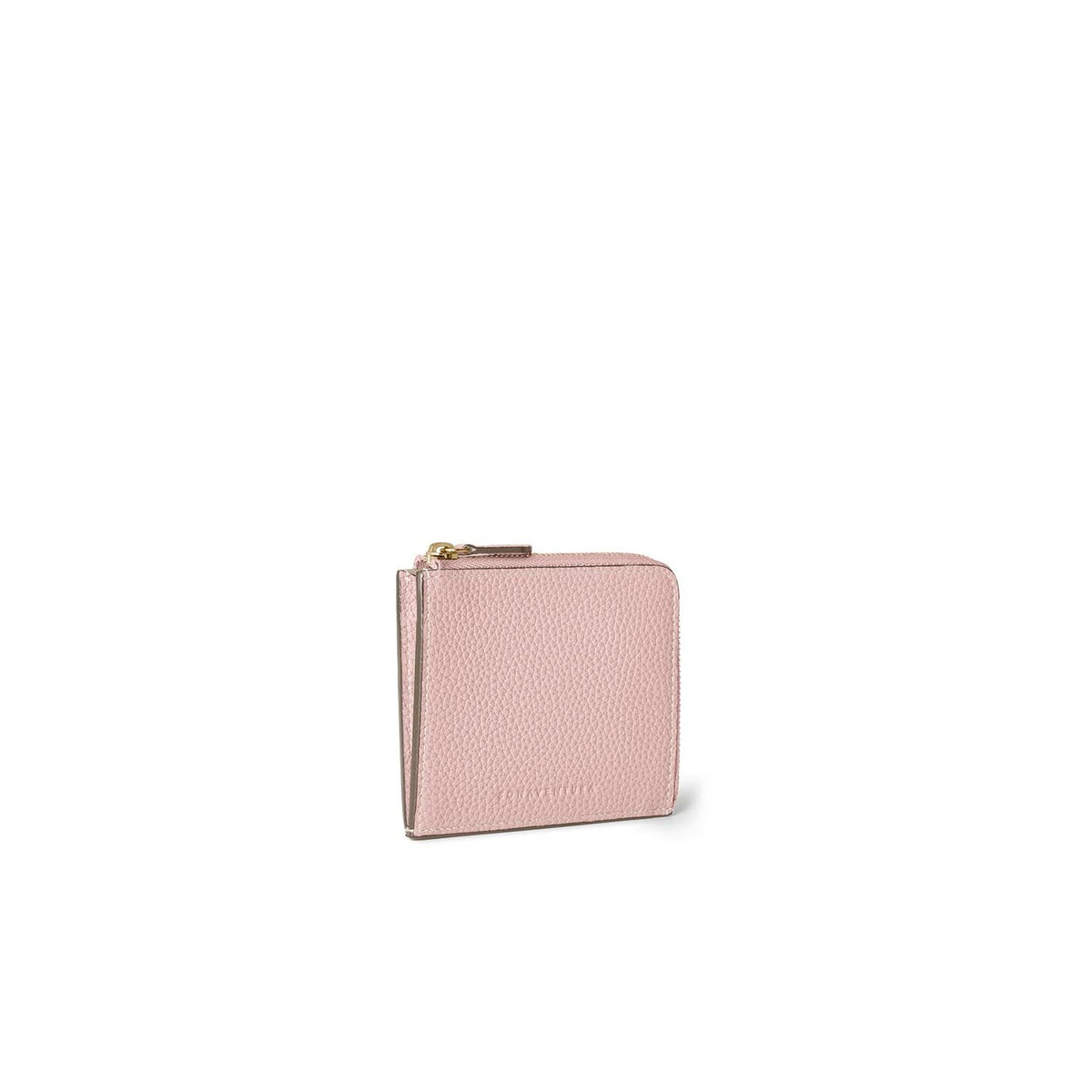 L-Zip Wallet Shrink Leather (Sakura Pink × Greige (Etoupe edge paint))