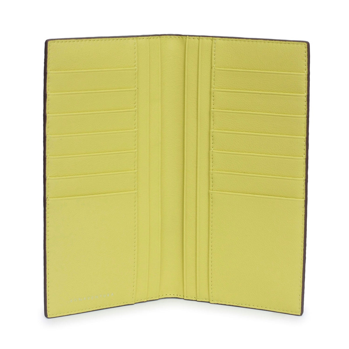 Long Bi-Fold Wallet Shrink Leather (Etoupe × Yellow)