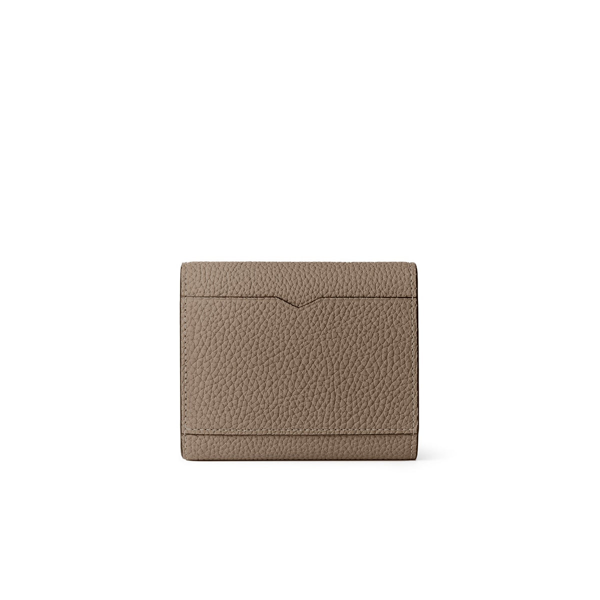 Flap Small Wallet Shrink Leather (Etoupe × Yellow)