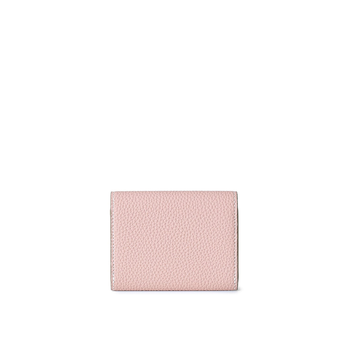 Vittoria Compact Wallet Shrink Leather (Sakura Pink × Greige (Etoupe edge paint))