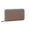 Long Zip Wallet Shrink Leather (Etoupe × Yellow)