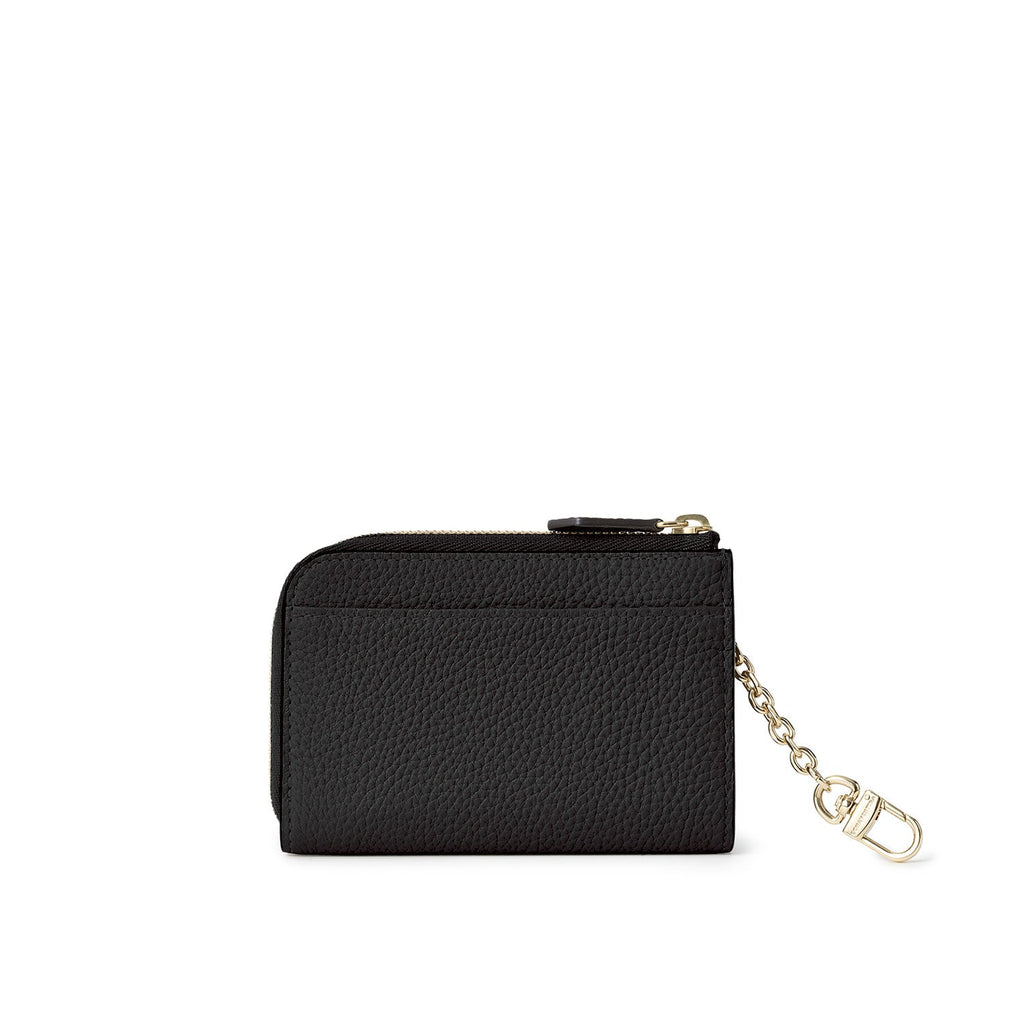L-Zip Smart Key Case Shrink Leather (Black × Navy)