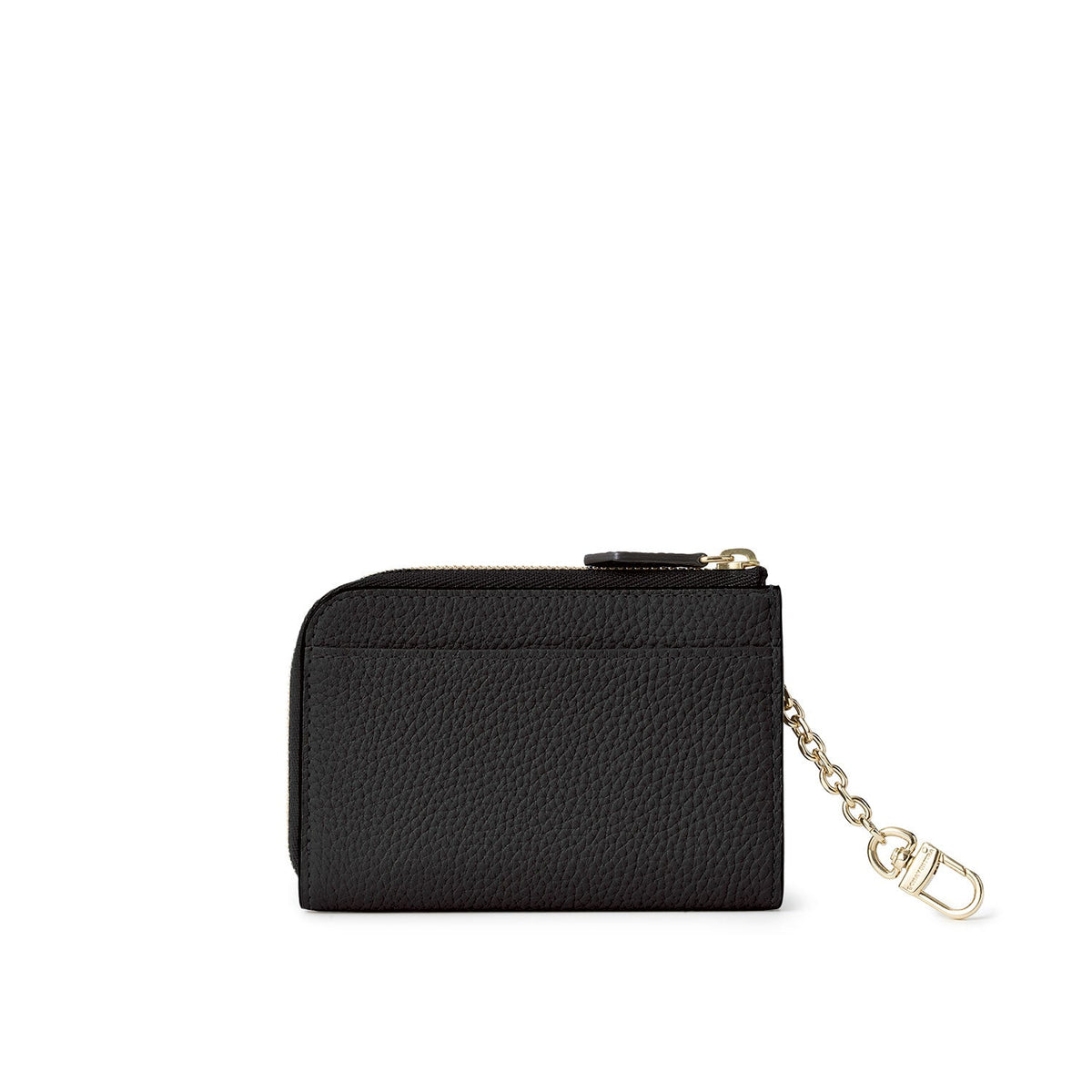 L-Zip Smart Key Case Shrink Leather (Black × Navy)