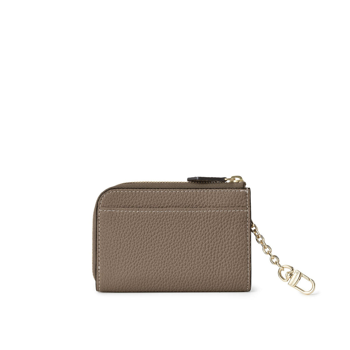 L-Zip Smart Key Case Shrink Leather (Etoupe × Yellow)