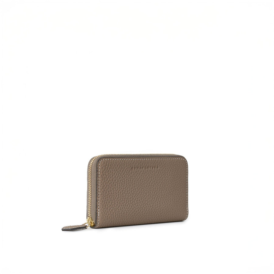 Compact Wallet Shrink Leather (Etoupe × Yellow)