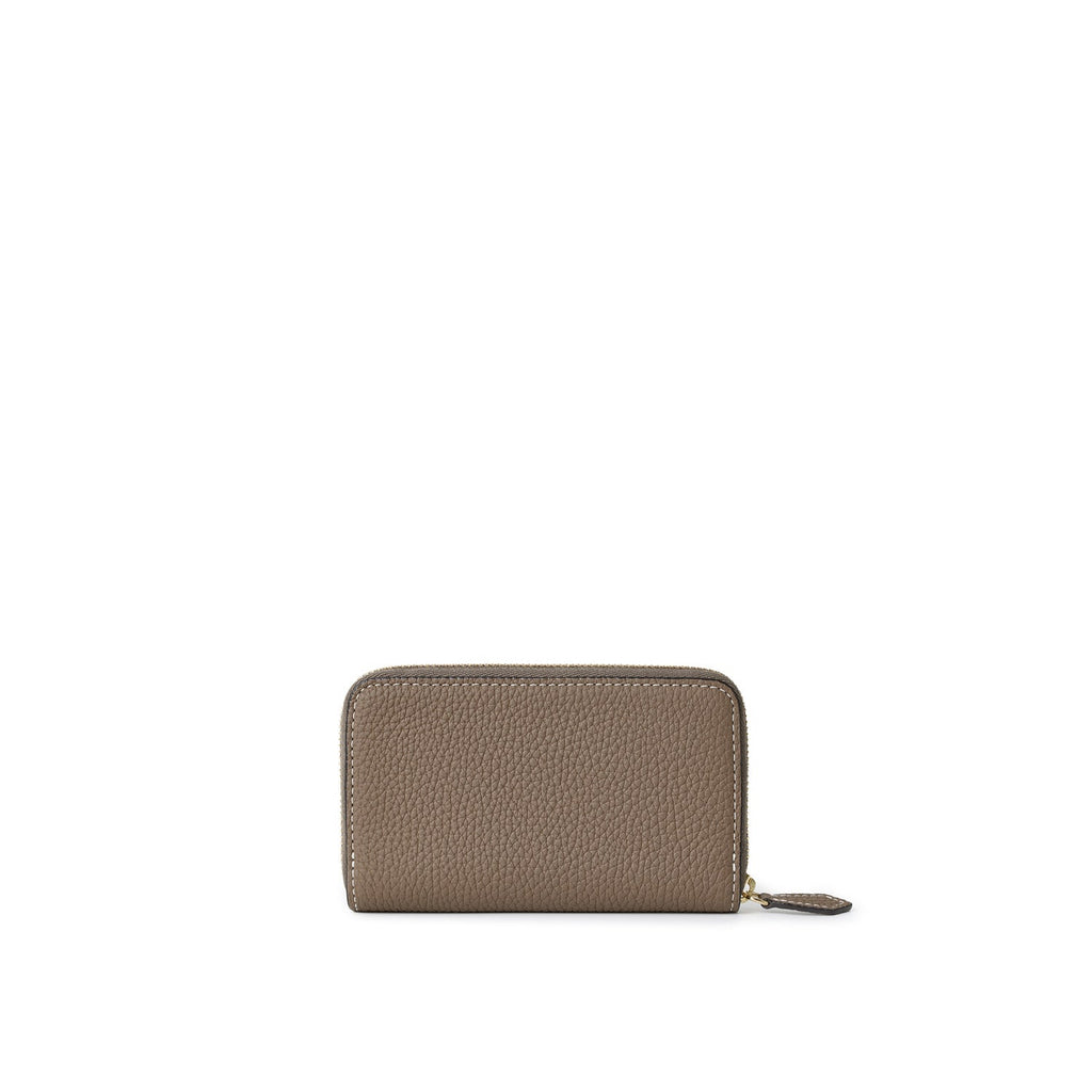 Compact Wallet Shrink Leather (Etoupe × Yellow)