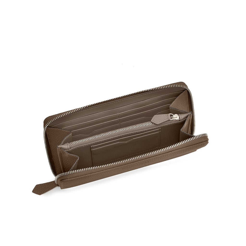 Large Long Wallet Shrink Leather (Etoupe)