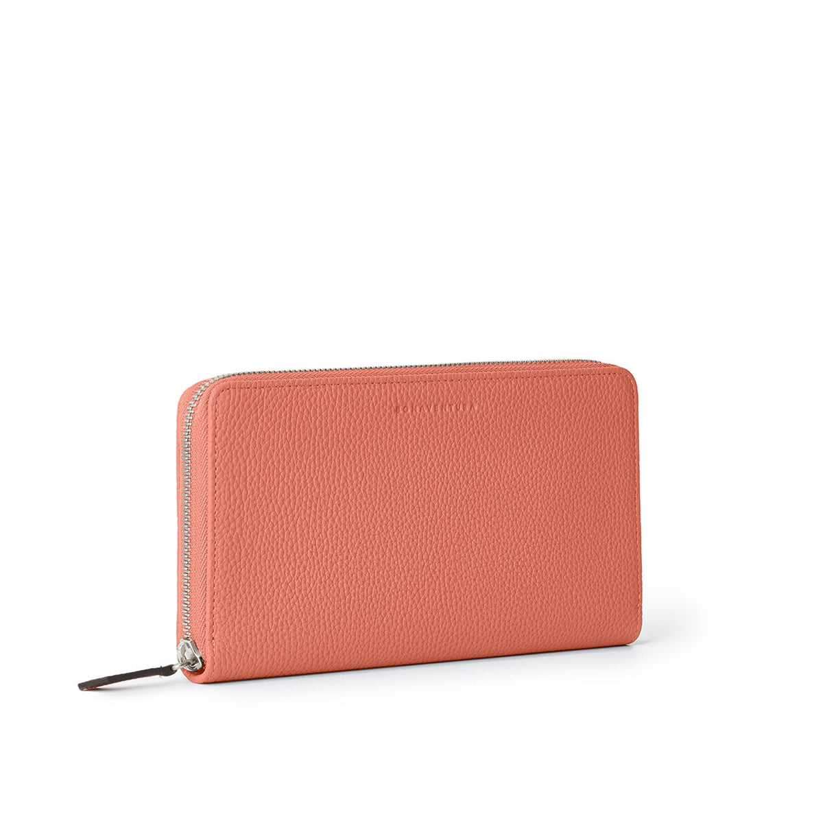 Large Long Wallet Shrink Leather (Terracotta Orange × Greige)