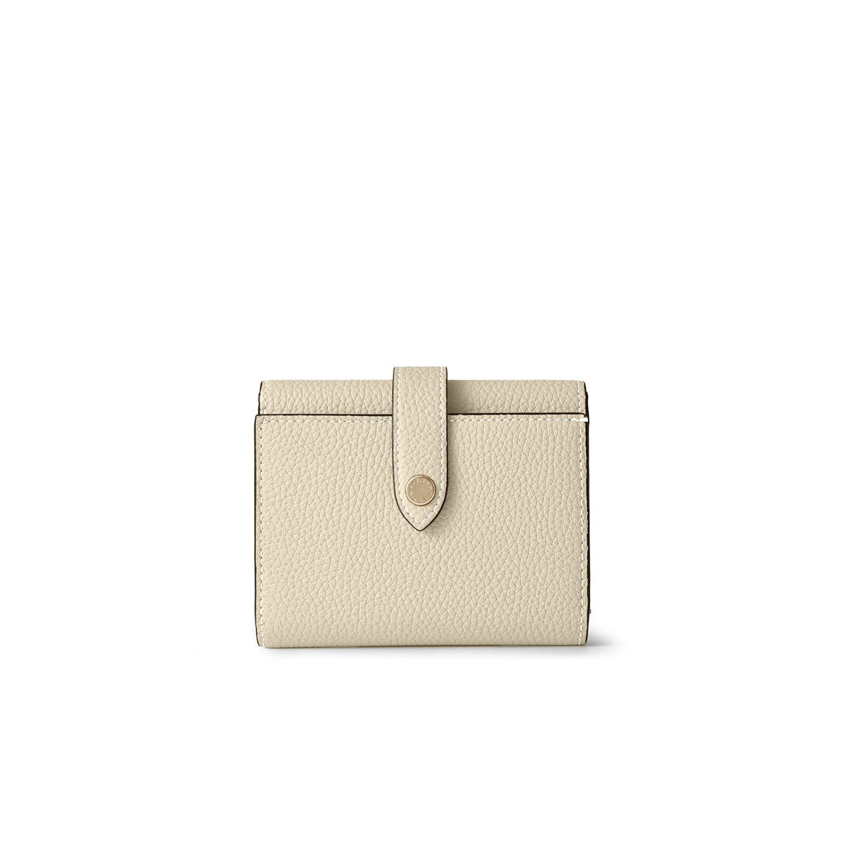 Belted Tri-fold Wallet Shrink Leather (Ivory × Etoupe)